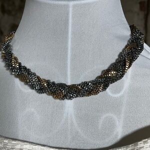 Elegant Tricolor Braided Necklace